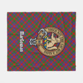 Clan MacGowan Crest over Tartan Fleece Deken (Voorkant (Horizontaal))
