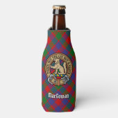 Clan MacGowan Crest over Tartan Flesjeskoeler (Fles Voorkant)