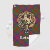 Clan MacGowan Crest over Tartan Golfhanddoek (Insitu)