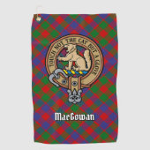 Clan MacGowan Crest over Tartan Golfhanddoek (Voorkant)