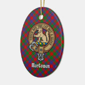 Clan MacGowan Crest over Tartan Keramisch Ornament (Links)