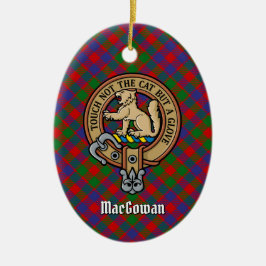 Clan MacGowan Crest over Tartan Keramisch Ornament