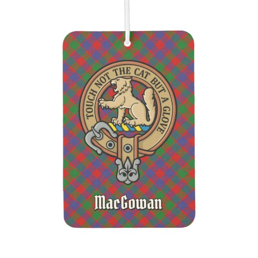 Clan MacGowan Crest over Tartan Luchtverfrisser (Voorkant)