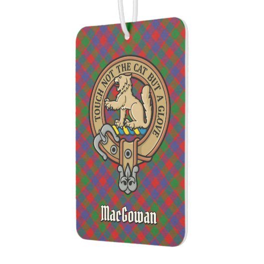 Clan MacGowan Crest over Tartan Luchtverfrisser (Links)