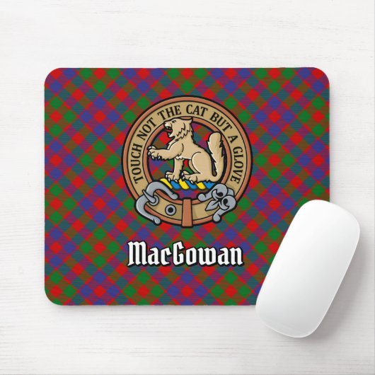 Clan MacGowan Crest over Tartan Muismat (Met muis)