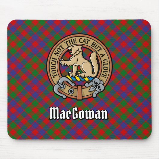 Clan MacGowan Crest over Tartan Muismat (Voorkant)