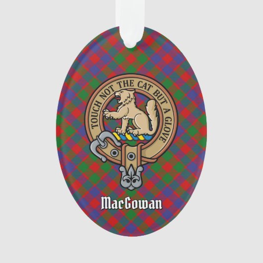 Clan MacGowan Crest over Tartan Ornament (voorkant)
