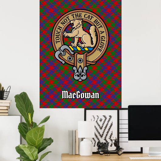 Clan MacGowan Crest over Tartan Poster (Thuiskantoor)