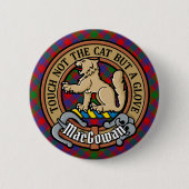 Clan MacGowan Crest over Tartan Ronde Button 5,7 Cm (Voorkant)