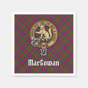 Clan MacGowan Crest over Tartan Servet