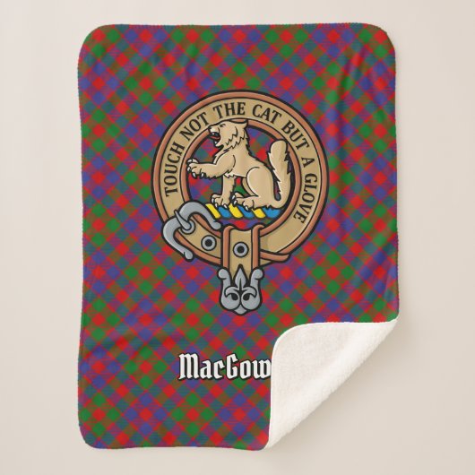 Clan MacGowan Crest over Tartan Sherpa Deken (Voorkant)