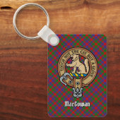 Clan MacGowan Crest over Tartan Sleutelhanger (Voorkant)