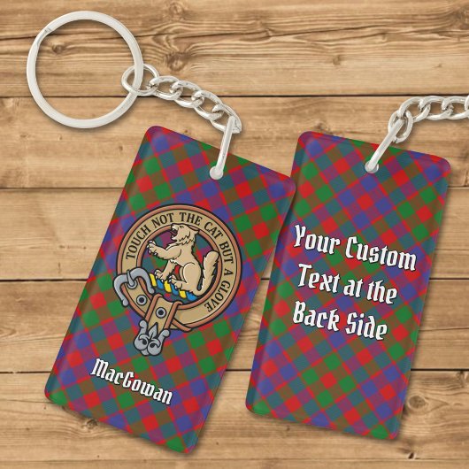 Clan MacGowan Crest over Tartan Sleutelhanger