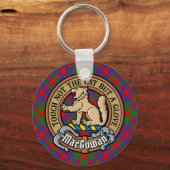 Clan MacGowan Crest over Tartan Sleutelhanger (Voorkant)
