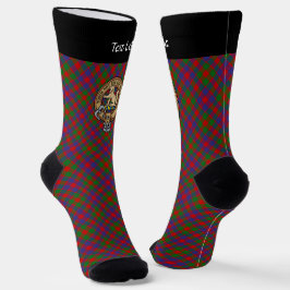 Clan MacGowan Crest over Tartan Sokken