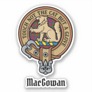 Clan MacGowan Crest over Tartan Sticker