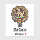 Clan MacGowan Crest over Tartan Sticker (Vel)