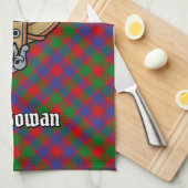 Clan MacGowan Crest over Tartan Theedoek (Quarter Fold)