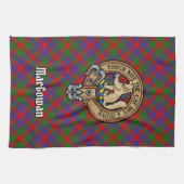 Clan MacGowan Crest over Tartan Theedoek (Horizontaal)