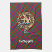 Clan MacGowan Crest over Tartan Theedoek (Verticaal)