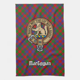 Clan MacGowan Crest over Tartan Theedoek