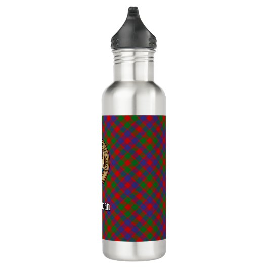 Clan MacGowan Crest over Tartan Waterfles (Rechts)