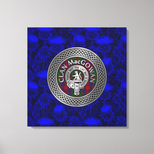 Clan MacGowan Crest & Tartan knoop op distel Canvas Afdruk (Voorkant)