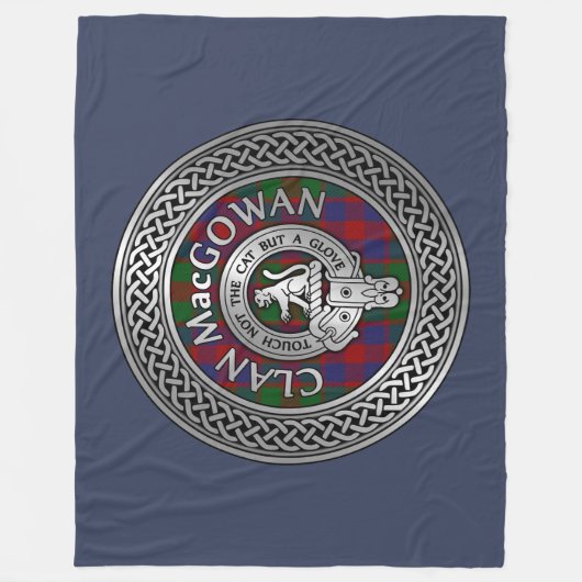 Clan MacGowan Crest & Tartan Knot Fleece Deken (Voorkant)