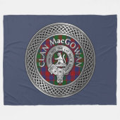 Clan MacGowan Crest & Tartan Knot Fleece Deken (Voorkant (Horizontaal))