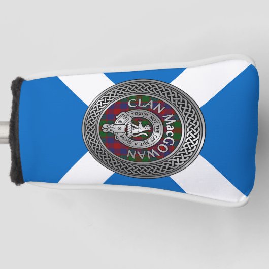 Clan MacGowan Crest & Tartan Knot Golfheadcover (Voorkant)