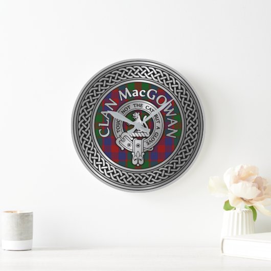 Clan MacGowan Crest & Tartan Knot Grote Klok (Huis)
