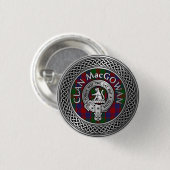 Clan MacGowan Crest & Tartan Knot Ronde Button 3,2 Cm (Voorkant /achterkant)