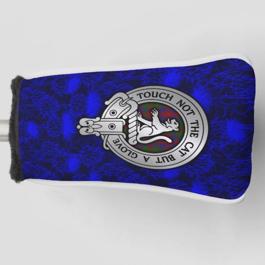 Clan MacGowan Crest & Tartan op distel Golfheadcover (Voorkant)