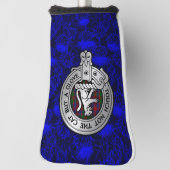 Clan MacGowan Crest & Tartan op distel Golfheadcover (Draai 90)