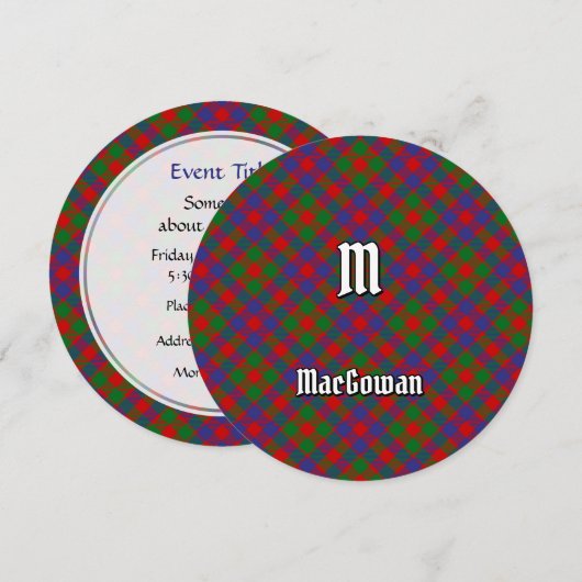 Clan MacGowan Tartan Kaart (Voorkant / Achterkant)