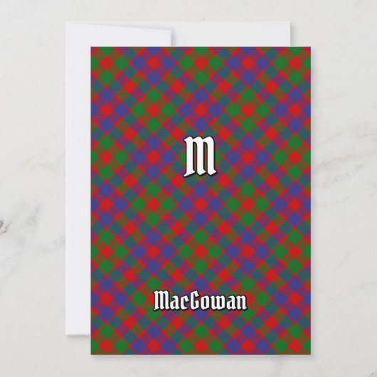 Clan MacGowan Tartan Kaart (Voorkant)
