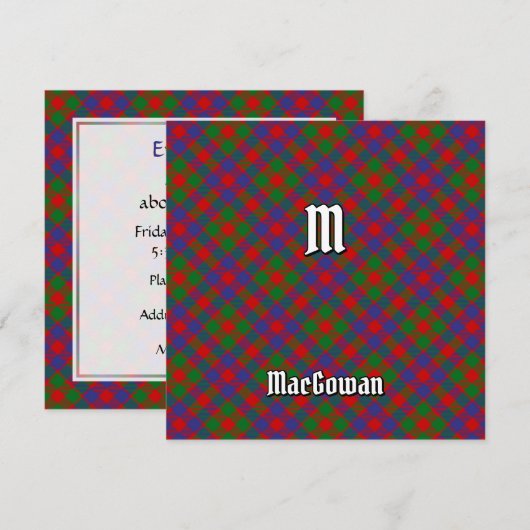 Clan MacGowan Tartan Kaart (Voorkant / Achterkant)