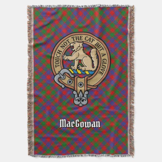 Clan MacGowan wapenschild over tartan Deken (Voorkant Verticaal)