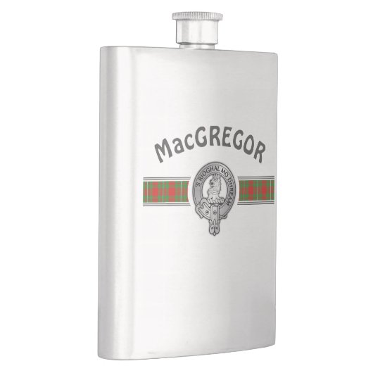 Clan MacGregor (bewerken) Crest & Tartan Flask Flacon (Rechts)