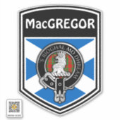 Clan MacGregor (bewerken) Crest & Tartan Saltire Sticker (Voorkant)
