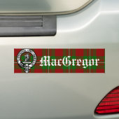 Clan MacGregor Crest Badge en Tartan Bumpersticker (Op auto)