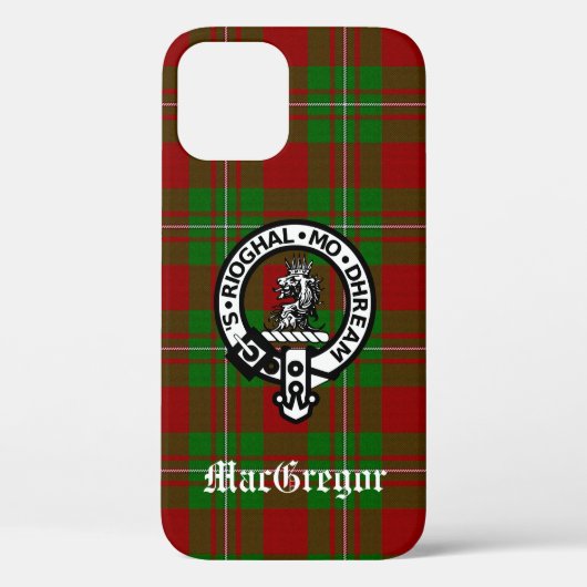 Clan MacGregor Crest Badge en Tartan Case-Mate iPhone Case (Achterkant)
