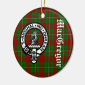 Clan MacGregor Crest Badge en Tartan  Keramisch Ornament (Links)