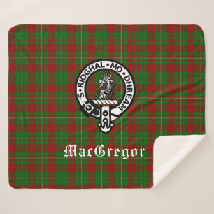 Clan MacGregor Crest Badge en Tartan Sherpa Deken
