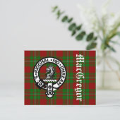Clan MacGregor Crest Badge & Tartan Briefkaart (Staand voorkant)