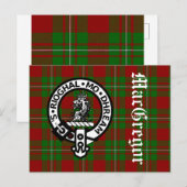 Clan MacGregor Crest Badge & Tartan Briefkaart (Voorkant / Achterkant)