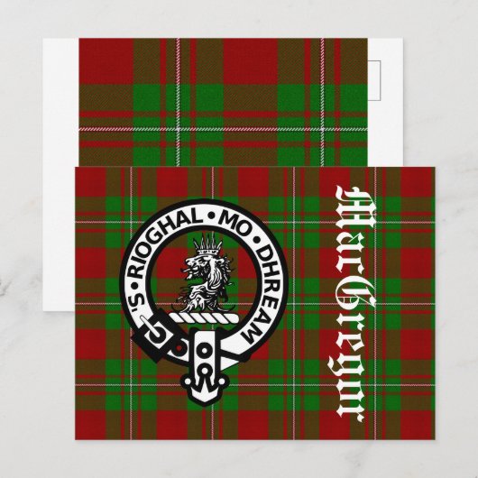 Clan MacGregor Crest Badge & Tartan Briefkaart (Voorkant / Achterkant)