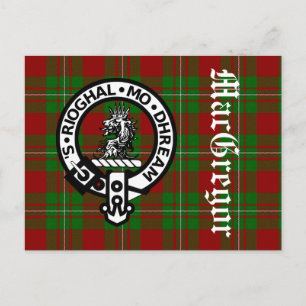 Clan MacGregor Crest Badge & Tartan Briefkaart