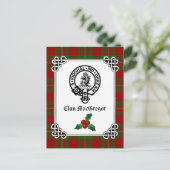 Clan MacGregor Crest Badge & Tartan Holiday Briefkaart (Staand voorkant)