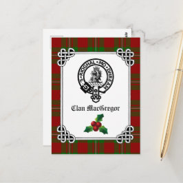 Clan MacGregor Crest Badge & Tartan Holiday Briefkaart